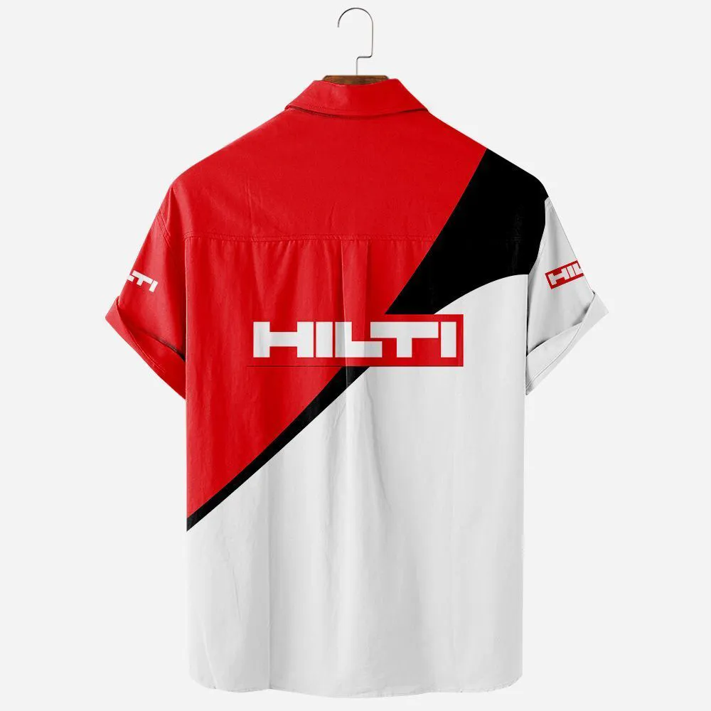 Hilti Hawaiian Shirt Exclusive Logo, Motorsport Vibe Button Shirt CAR581022526346