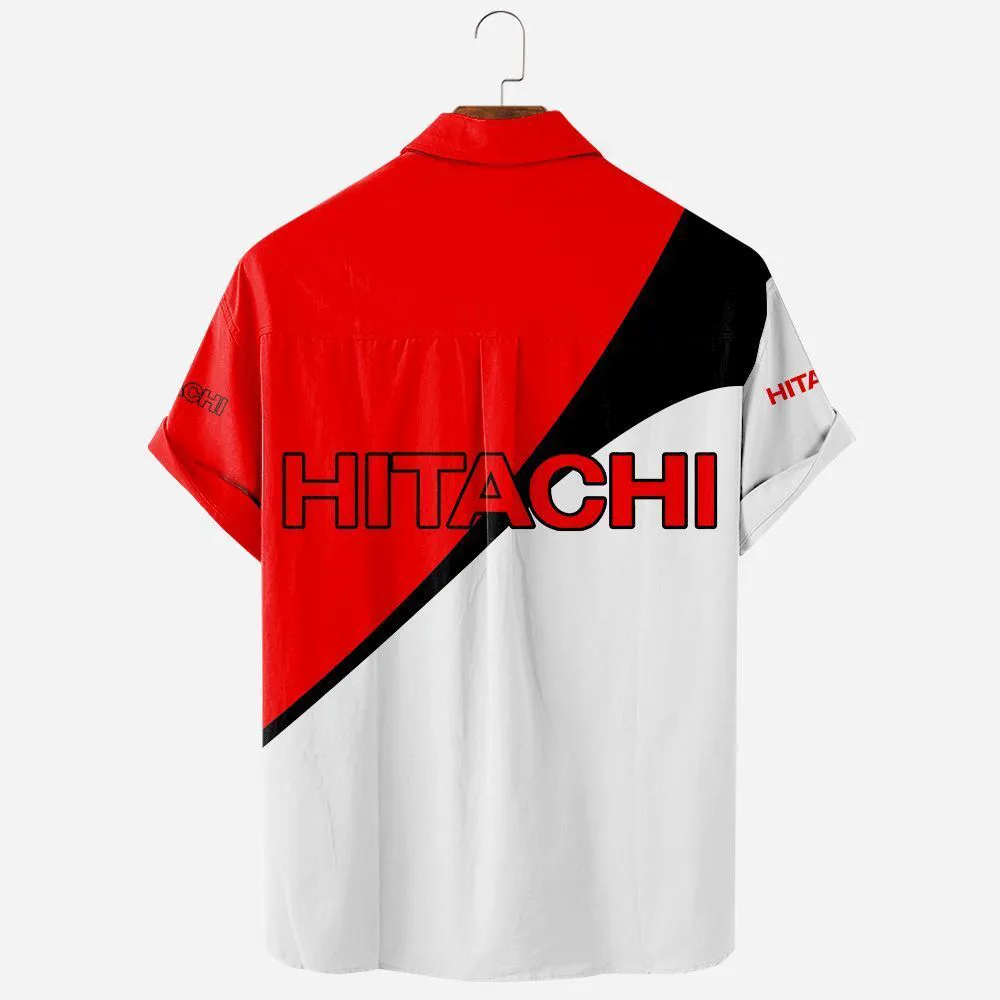 Hitachi Hawaiian Shirt Exclusive Logo, Street-Ready Button Shirt CAR581022526348