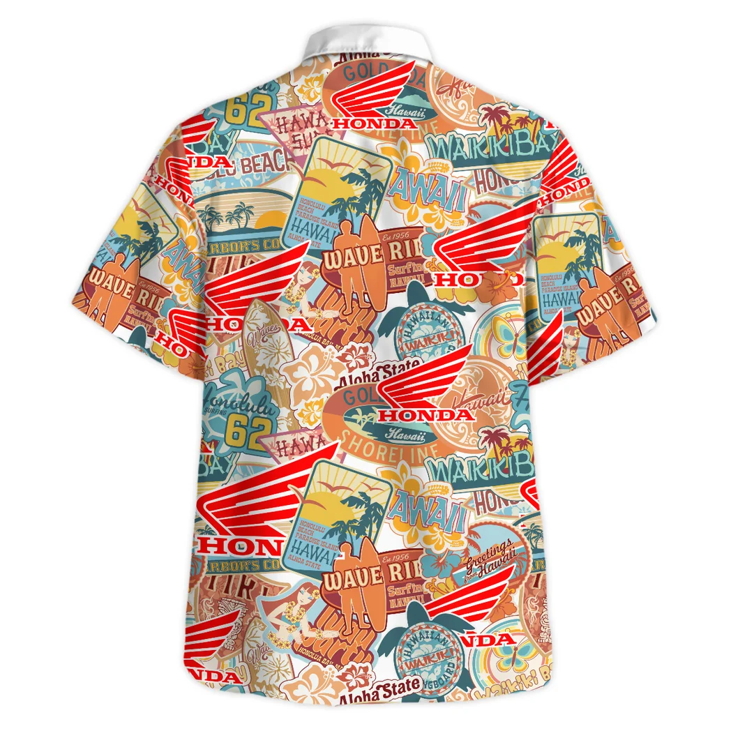 Honda Motors Hawaiian Shirt Exclusive Logo, Bold Driver Button Shirt HVN1539HMT