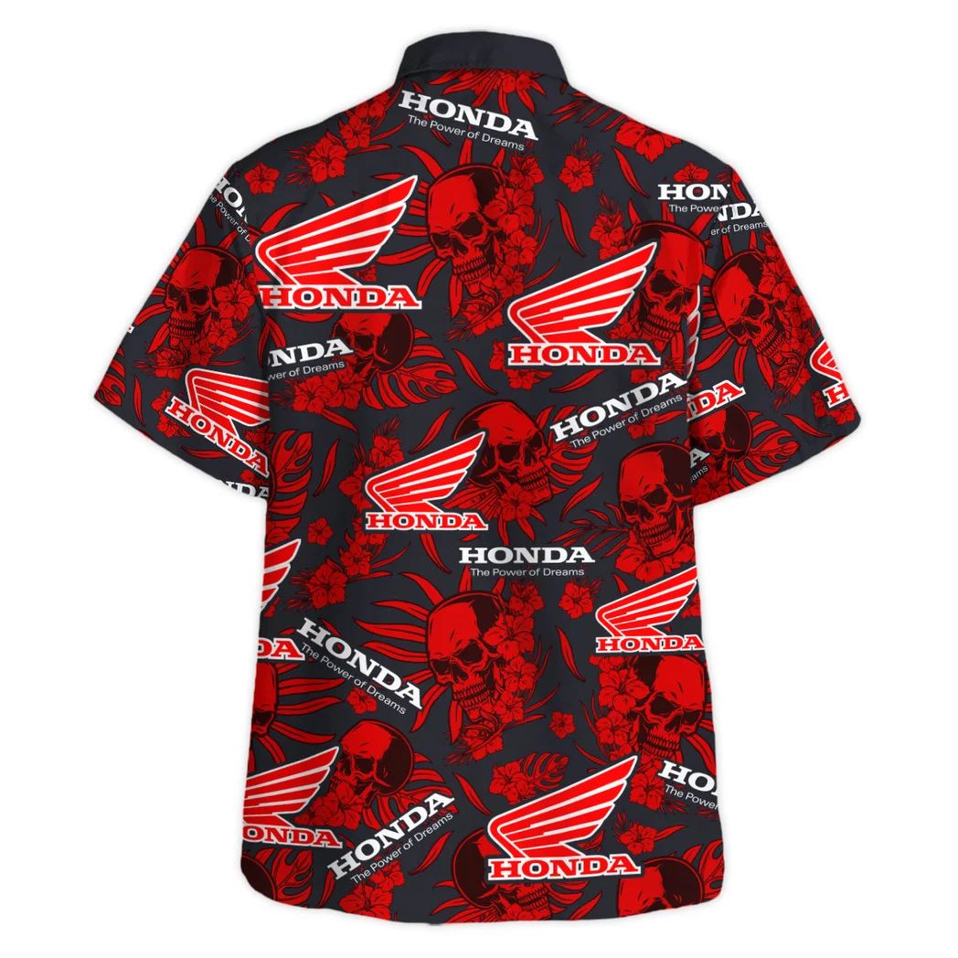 Honda Motors Hawaiian Shirt Skull Design, Motor Culture Button Shirt HVN1535HMT
