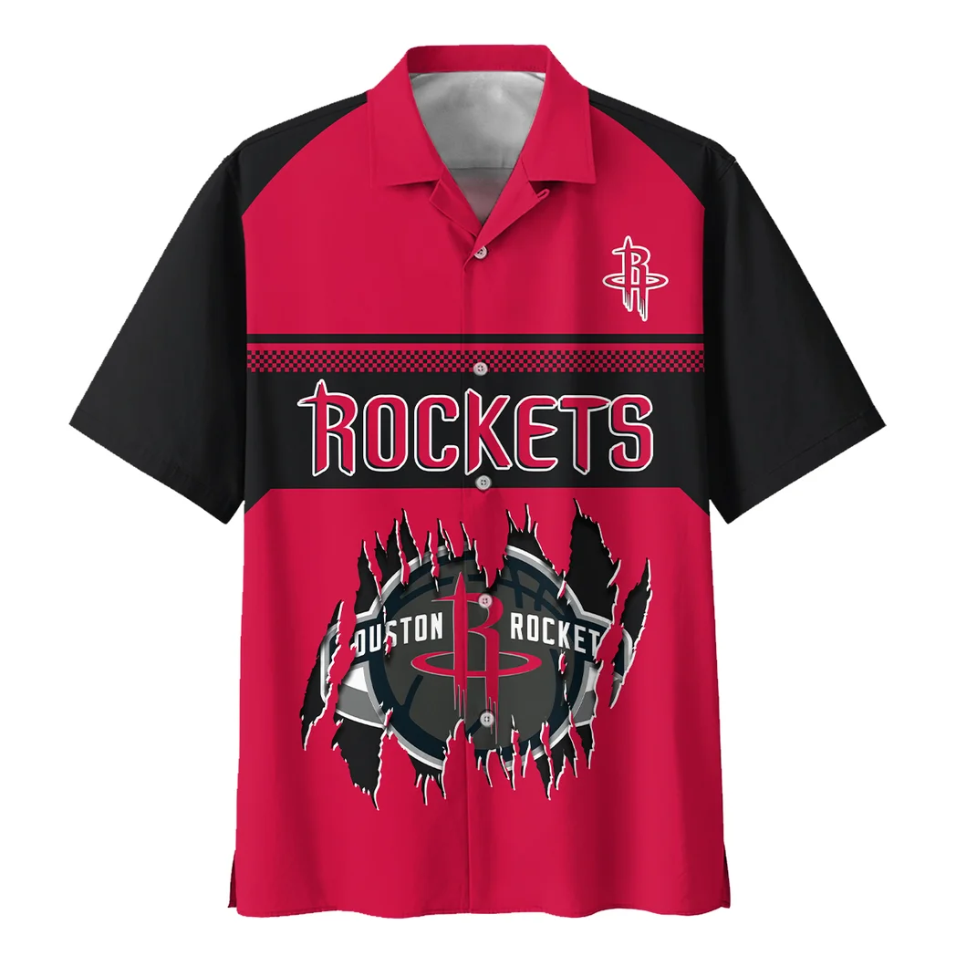 Houston Rockets Hawaiian Shirt Logo Print, Everyday Fan Button Shirt HVN1528HR