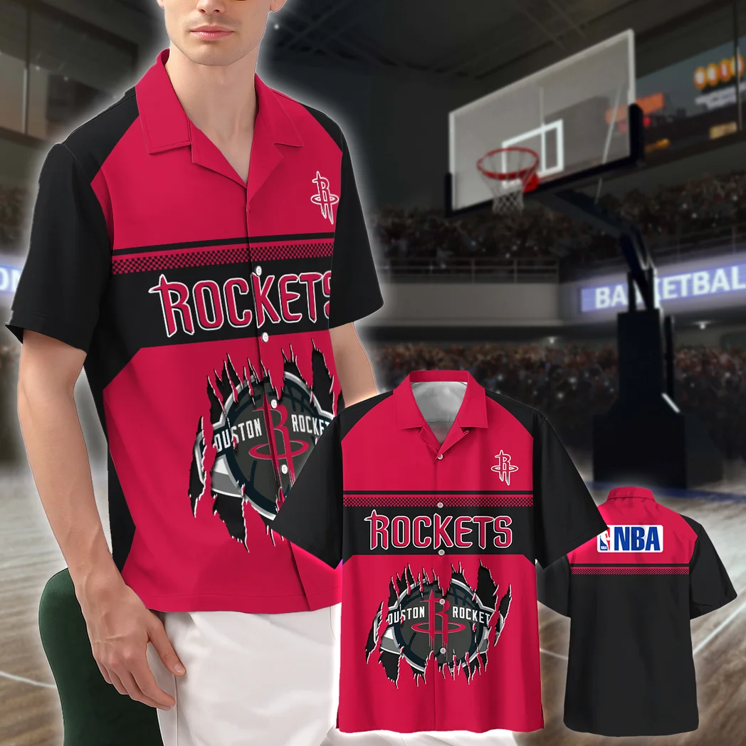Houston Rockets Hawaiian Shirt Logo Print, Everyday Fan Button Shirt HVN1528HR