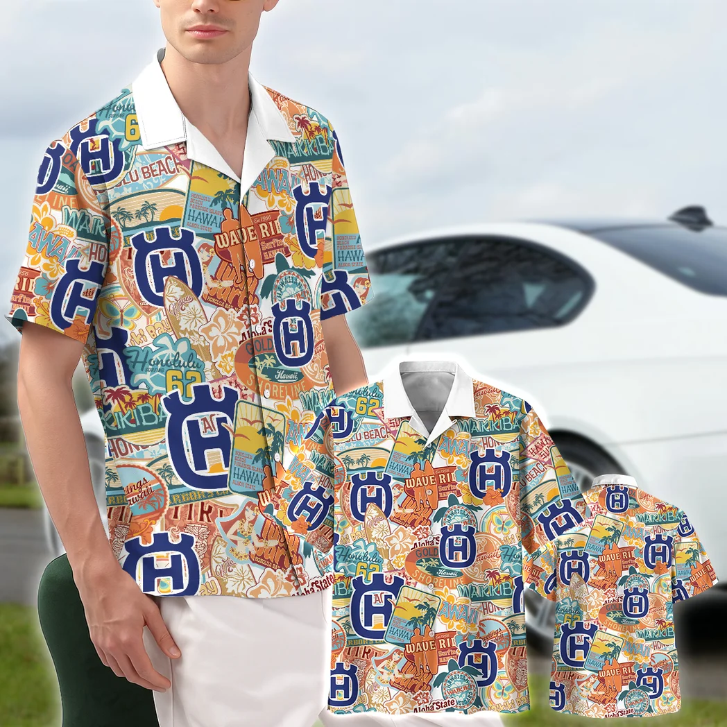 Husqvarna Hawaiian Shirt Exclusive Logo, Drift-Ready Button Shirt HVN1539HU