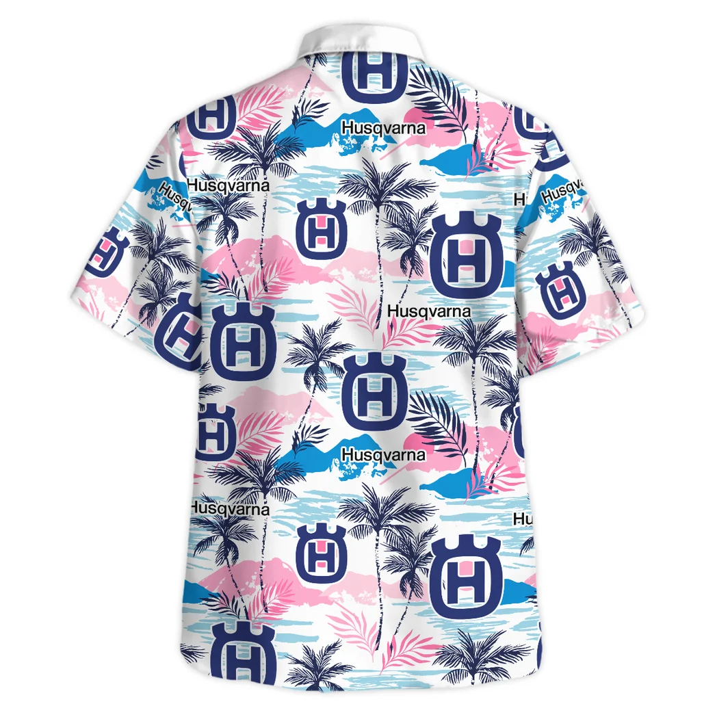 Husqvarna Hawaiian Shirt Logo Print, Street Racer Button Shirt HVN1538HU