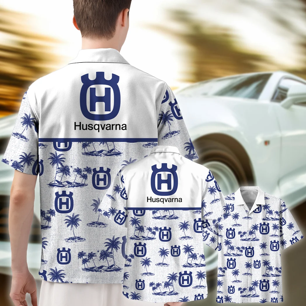 Husqvarna Hawaiian Shirt Tropical Style, Chrome Wave Button Shirt HVN1536HU