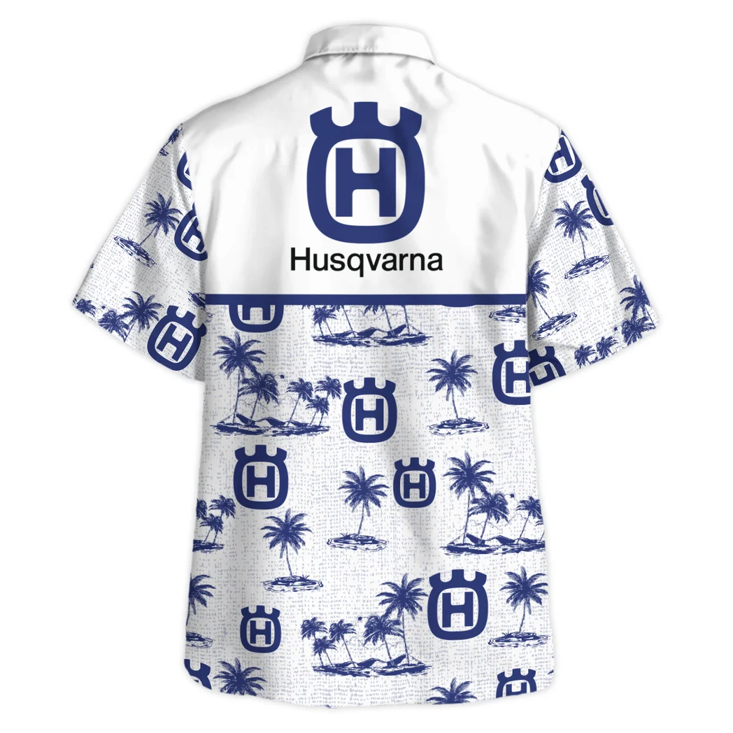 Husqvarna Hawaiian Shirt Tropical Style, Chrome Wave Button Shirt HVN1536HU