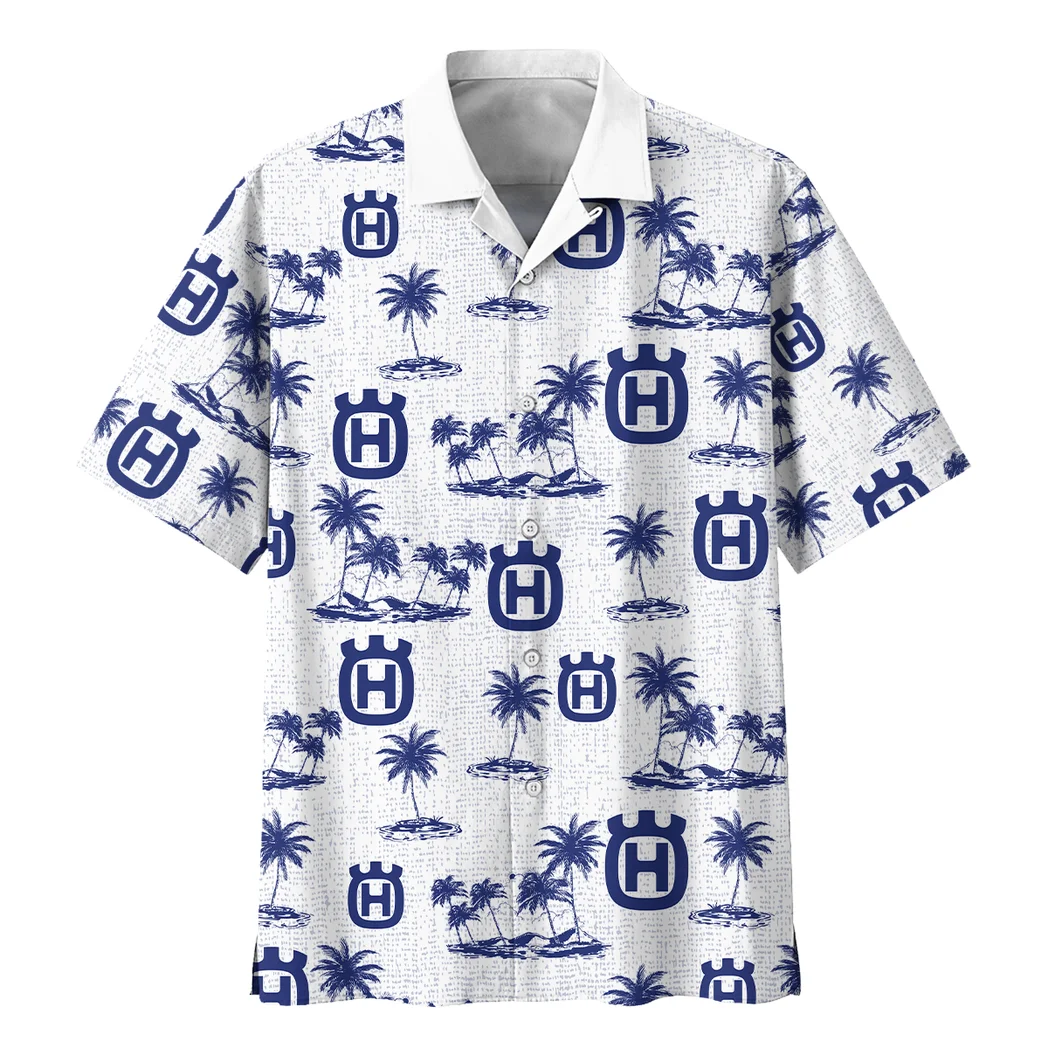 Husqvarna Hawaiian Shirt Tropical Style, Chrome Wave Button Shirt HVN1536HU