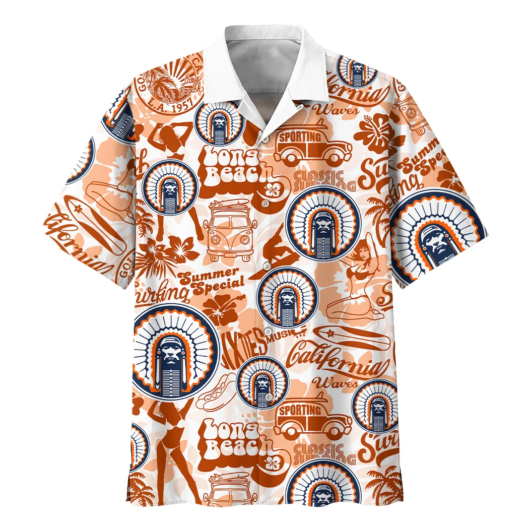 Illinois Fighting Illini Hawaiian Shirt Logo Print, True Supporter Button Shirt HVN1467IF