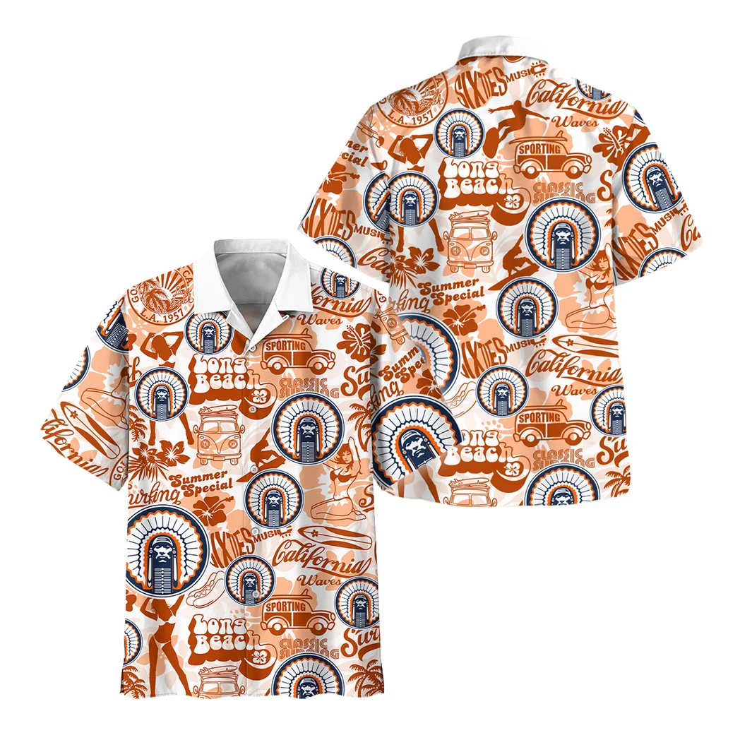 Illinois Fighting Illini Hawaiian Shirt Logo Print, True Supporter Button Shirt HVN1467IF