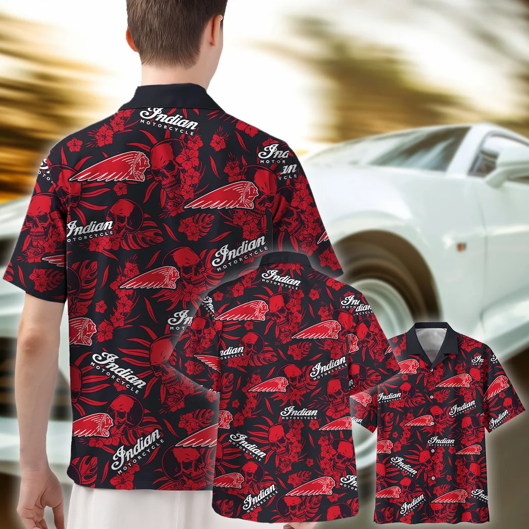 Indian Motorcycle Hawaiian Shirt Skull Design, Gearhead Style Button Shirt HVN1535IM