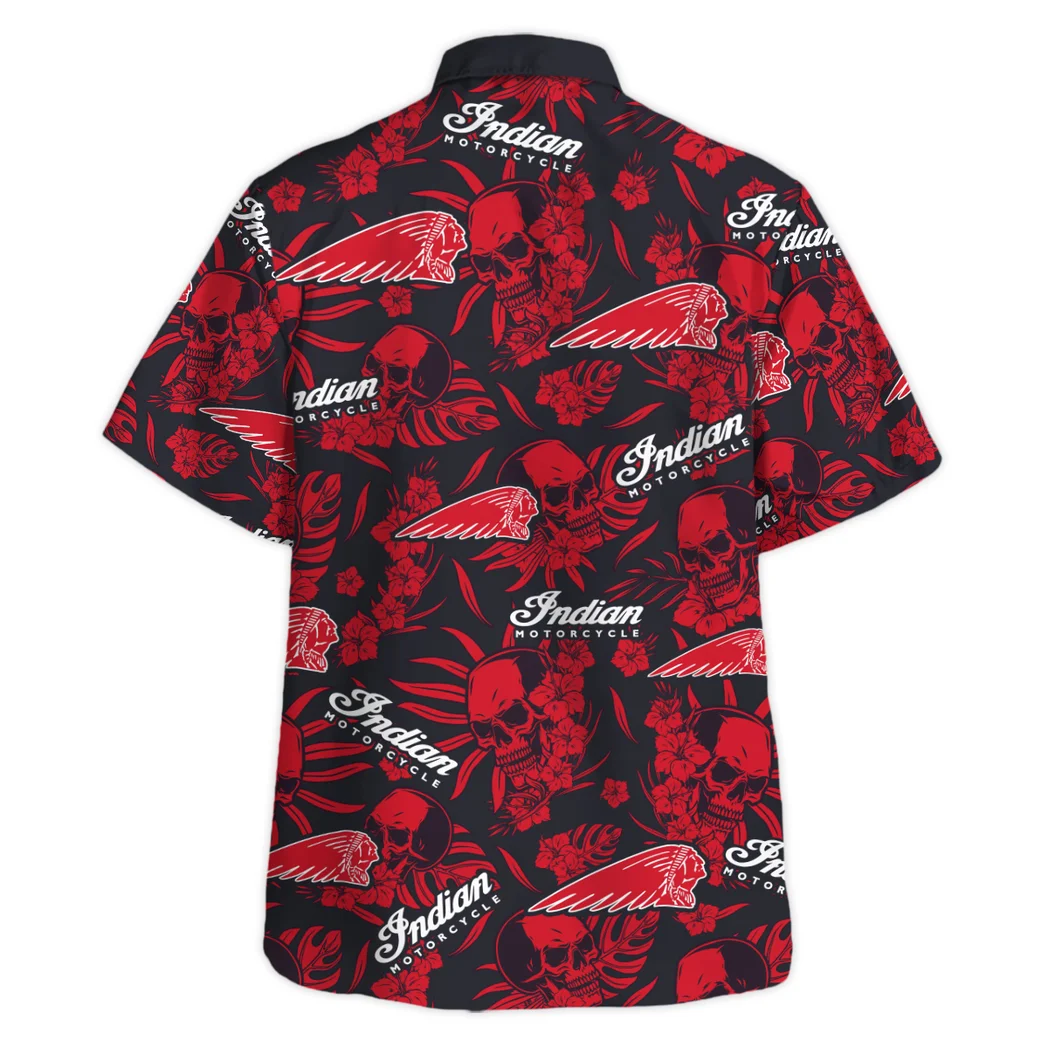 Indian Motorcycle Hawaiian Shirt Skull Design, Gearhead Style Button Shirt HVN1535IM