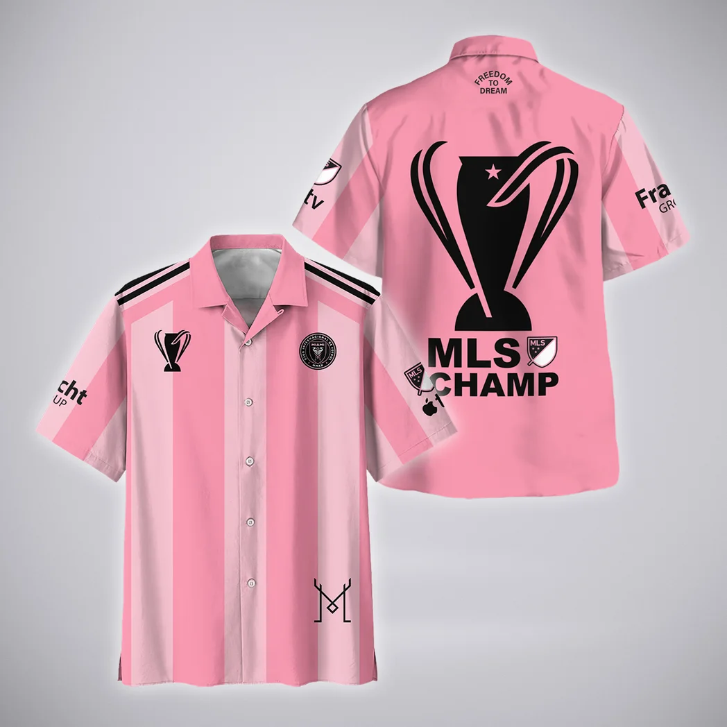 Inter Miami Hawaiian Shirt Champions MLS 2025, Classic Fan Button Shirt HVN1414CH
