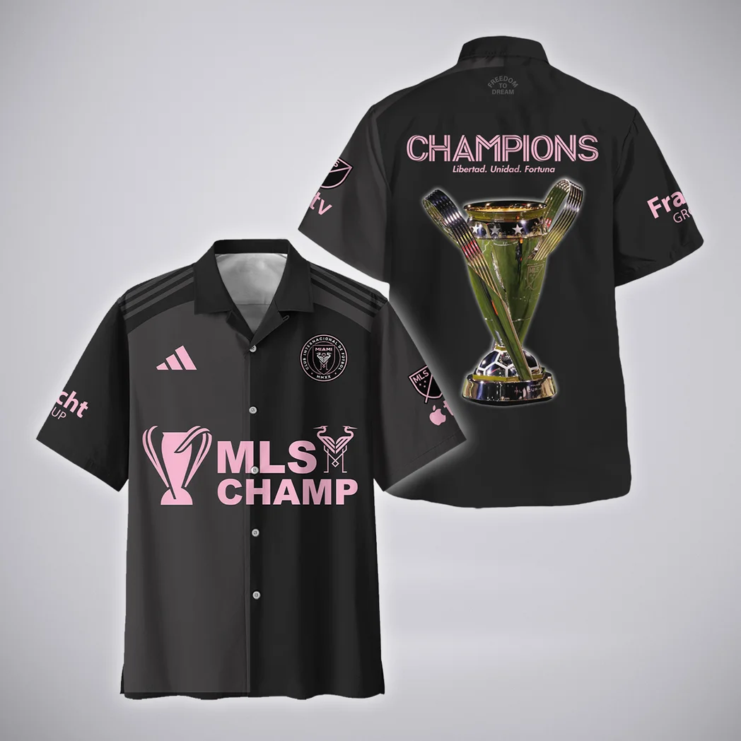 Inter Miami Hawaiian Shirt Champions MLS 2025, Summer Match Button Shirt HVN1416CH
