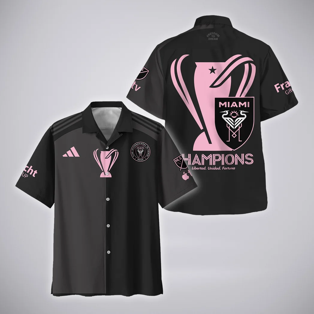 Inter Miami Hawaiian Shirt Champions MLS 2025, Tailgate Vibe Button Shirt HVN1417CH