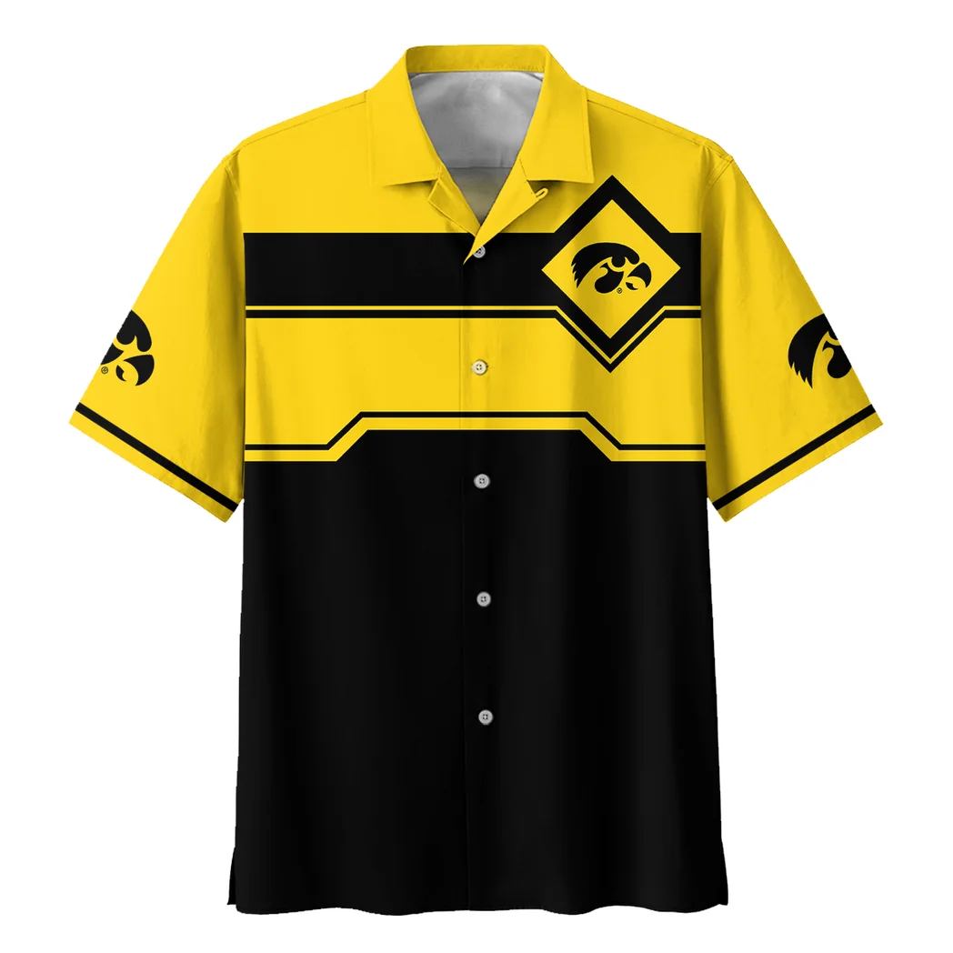 Iowa Hawkeyes Hawaiian Shirt Logo Print, Stadium Energy Button Shirt HVN1469IO