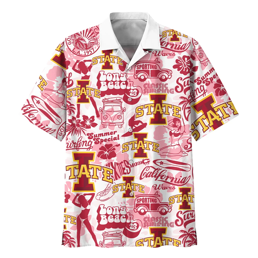 Iowa State Cyclones Hawaiian Shirt Logo Print, Victory Spirit Button Shirt HVN1467IS
