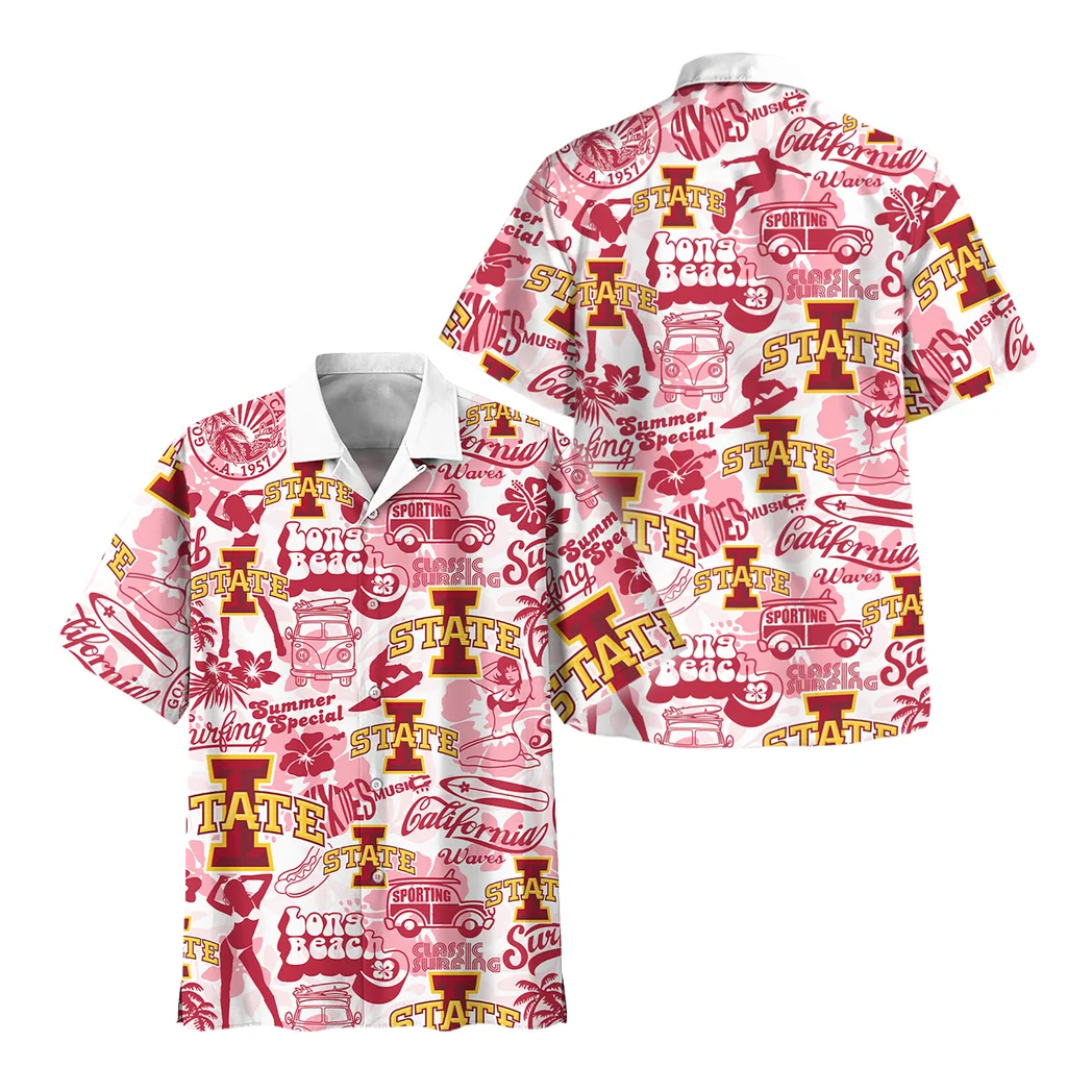 Iowa State Cyclones Hawaiian Shirt Logo Print, Victory Spirit Button Shirt HVN1467IS
