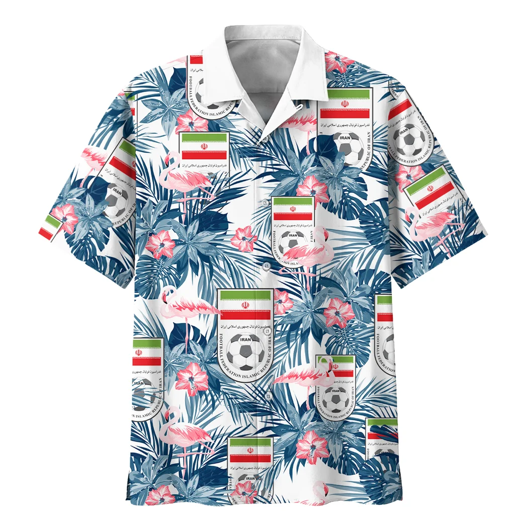 IR Iran Hawaiian Shirt FIFA World Cup 26 Tropical Style, Bold Supporter Button Shirt HVN1587IR