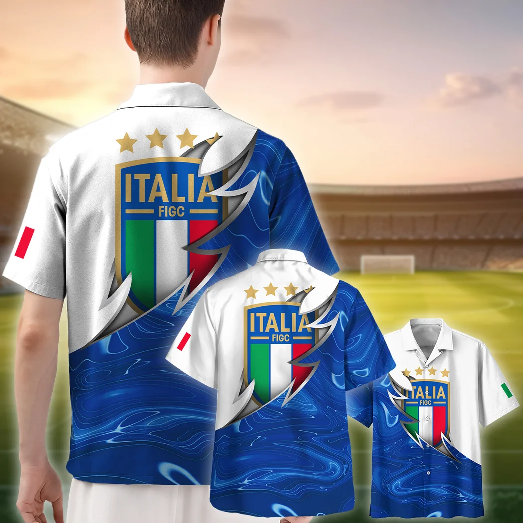 Italy FIFA World Cup 2026 Hawaiian Shirt, Bold Supporter Button Shirt HVN1549IT