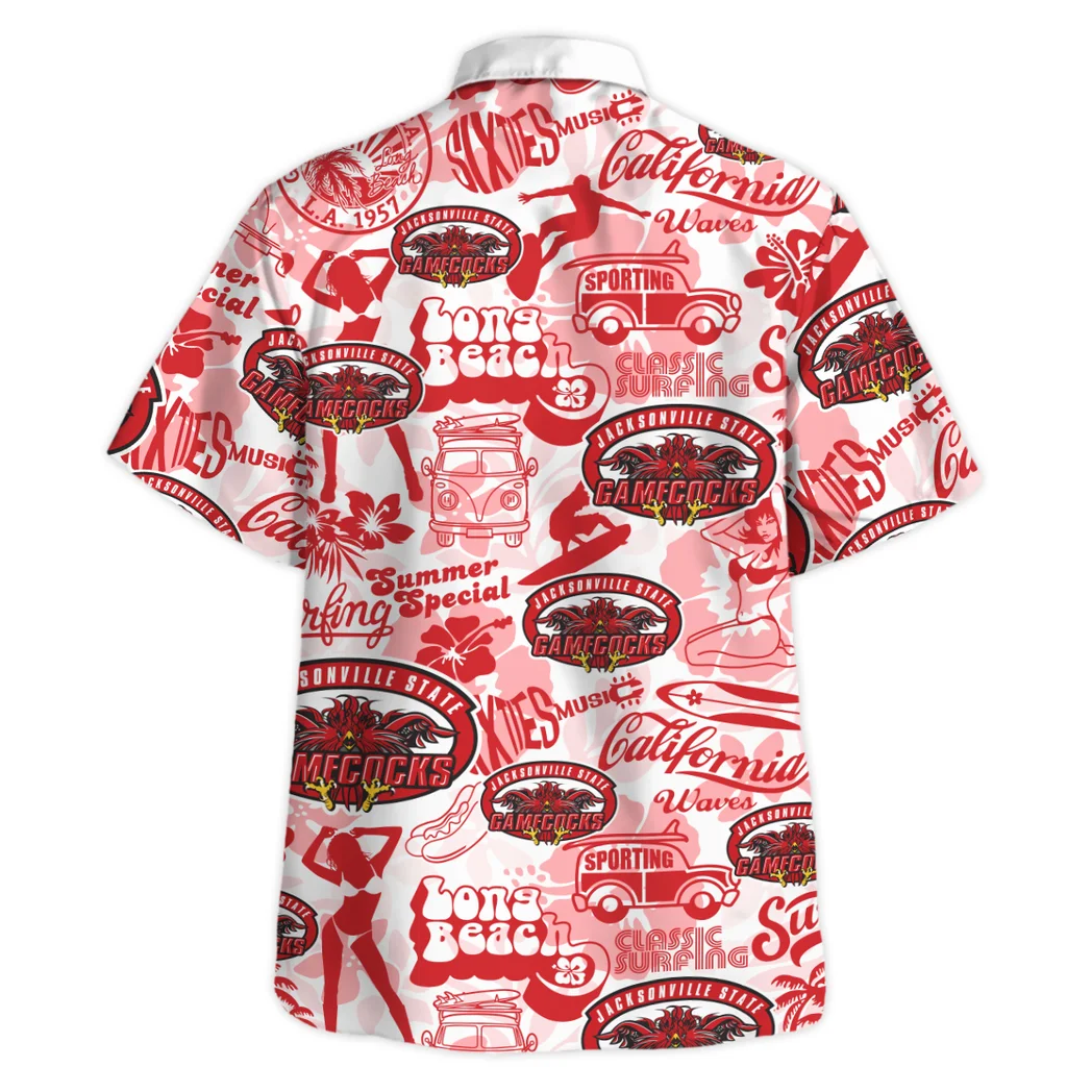 Jacksonville State Gamecocks Hawaiian Shirt Logo Print, Sport Passion Button Shirt HVN1467JS