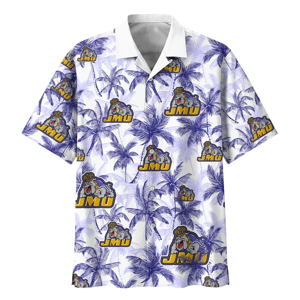 James Madison Dukes Hawaiian Shirt Logo Print, Fan Pride Button Shirt HVN1468JM