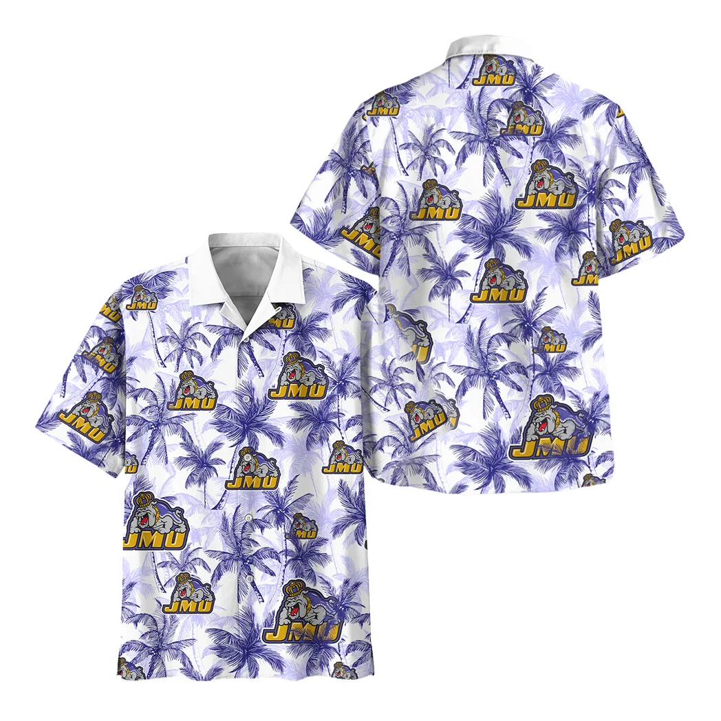 James Madison Dukes Hawaiian Shirt Logo Print, Fan Pride Button Shirt HVN1468JM