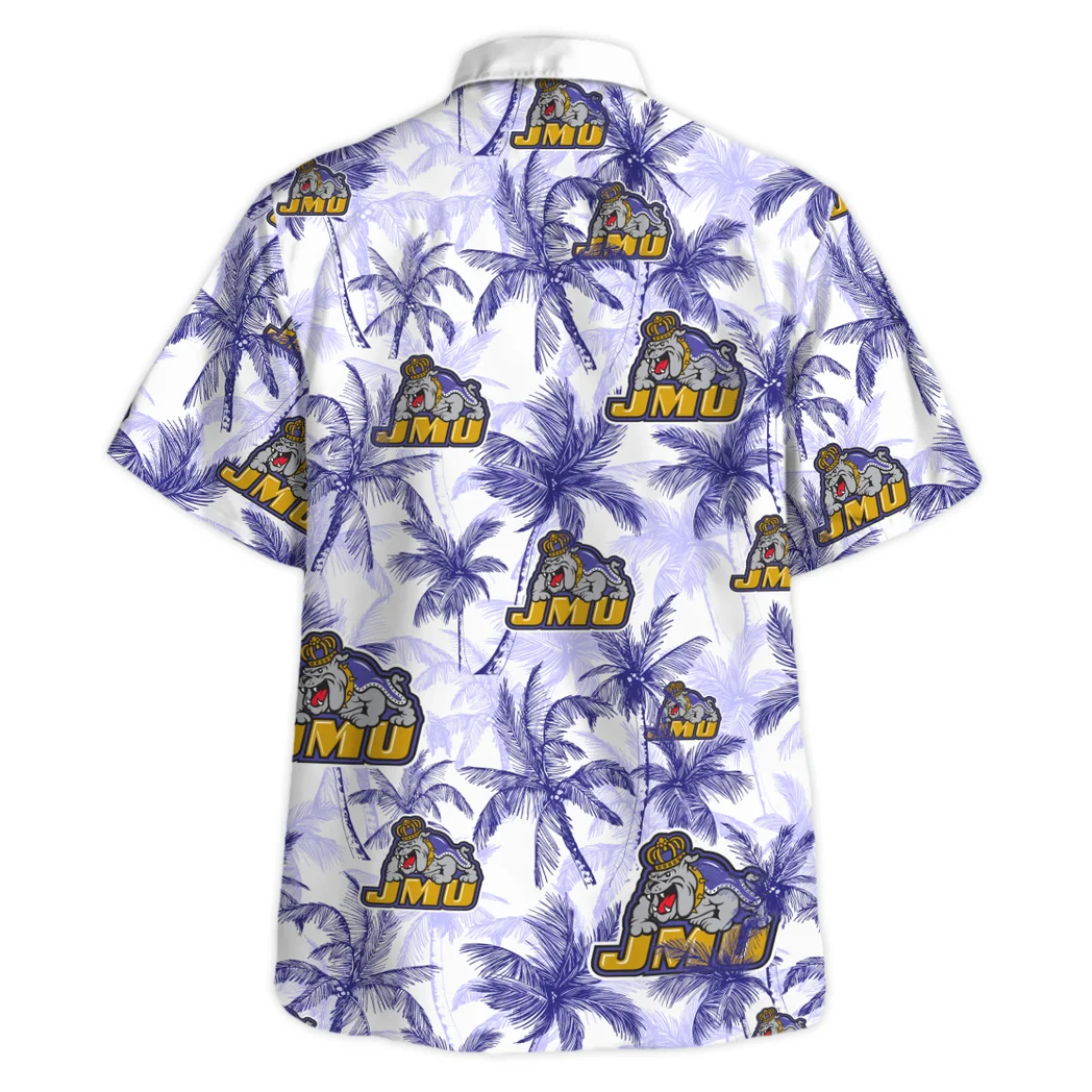 James Madison Dukes Hawaiian Shirt Logo Print, Fan Pride Button Shirt HVN1468JM