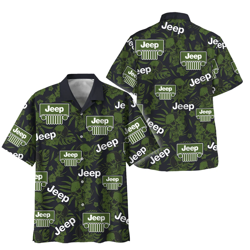 Jeep Hawaiian Shirt Skull Design, Road Life Button Shirt HVN1535JE