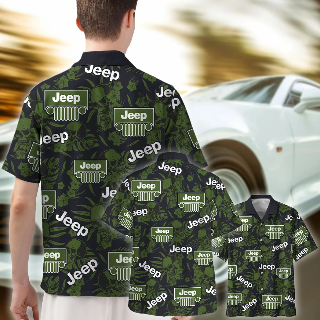Jeep Hawaiian Shirt Skull Design, Road Life Button Shirt HVN1535JE