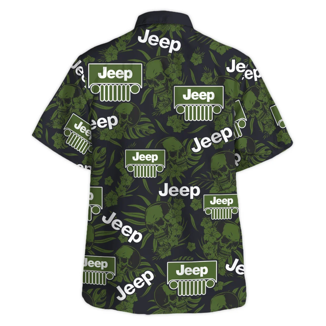 Jeep Hawaiian Shirt Skull Design, Road Life Button Shirt HVN1535JE
