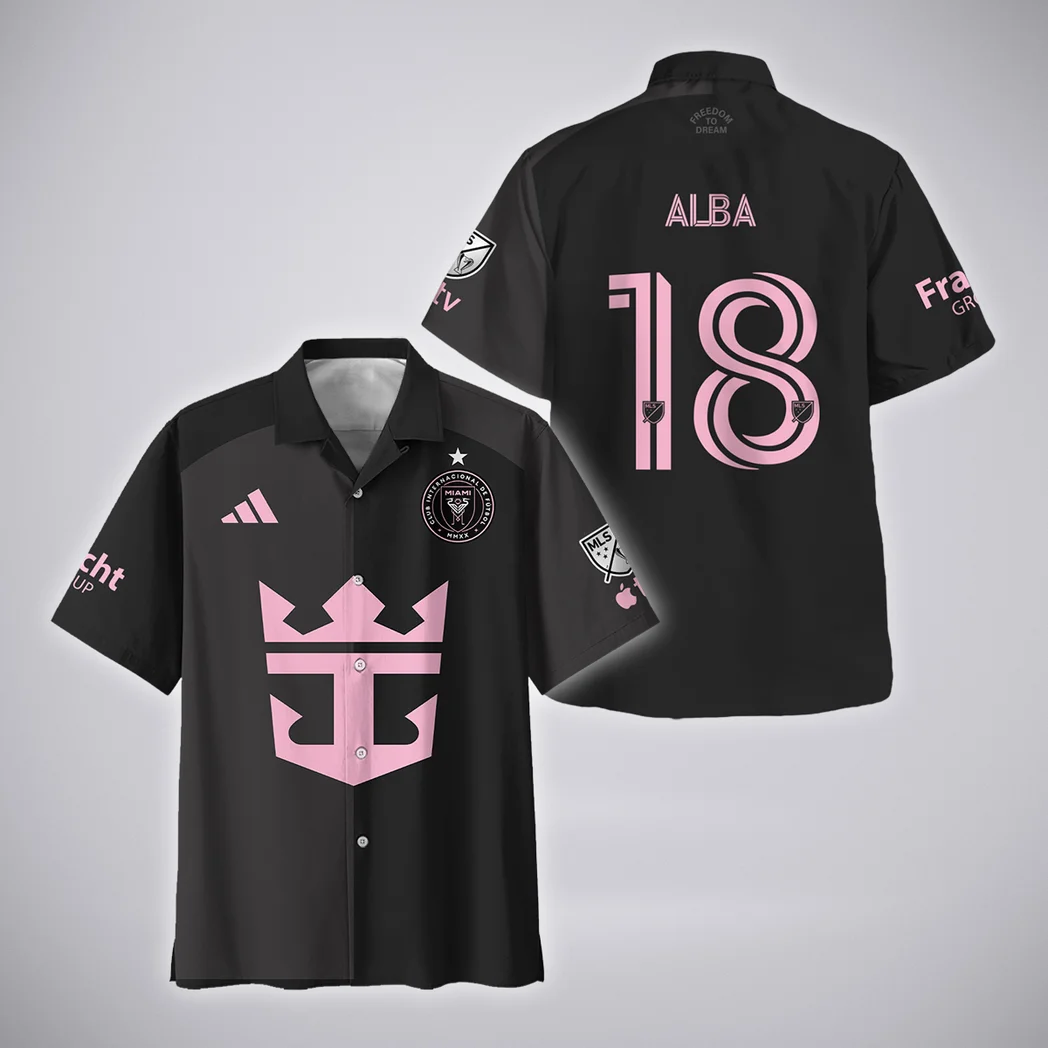 Jordi Alba Inter Miami Hawaiian Shirt Champions MLS 2025, Bold Spirit Button Shirt HVN1420JA