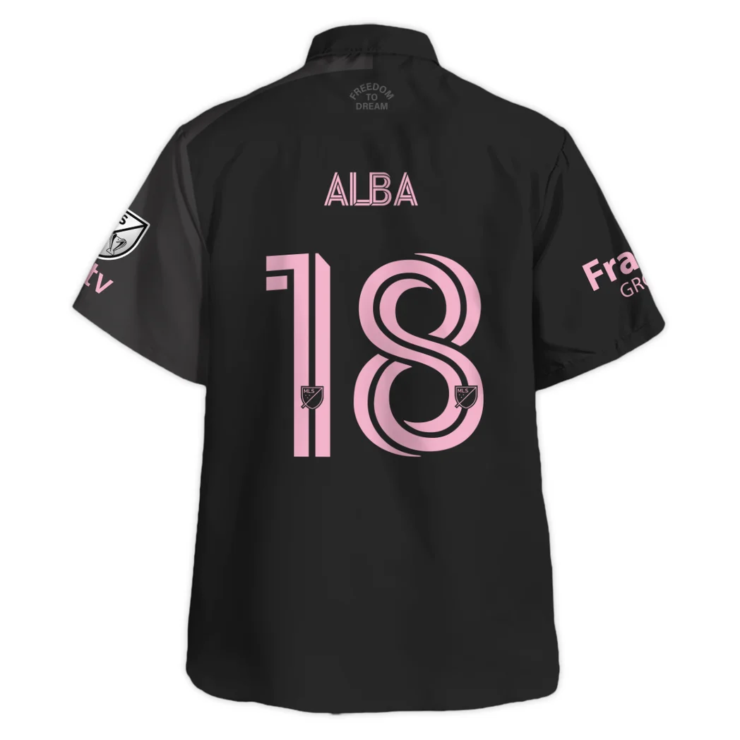 Jordi Alba Inter Miami Hawaiian Shirt Champions MLS 2025, Bold Spirit Button Shirt HVN1420JA