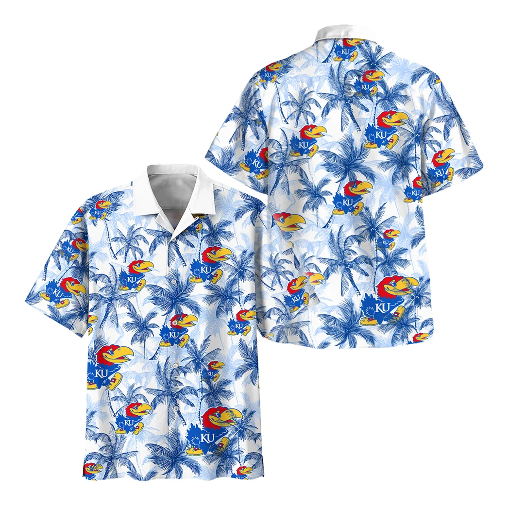 Kansas Jayhawks Hawaiian Shirt Logo Print, True Supporter Button Shirt HVN1468KJ