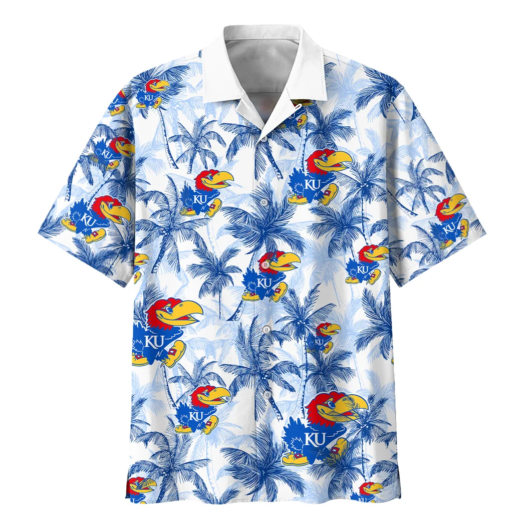 Kansas Jayhawks Hawaiian Shirt Logo Print, True Supporter Button Shirt HVN1468KJ