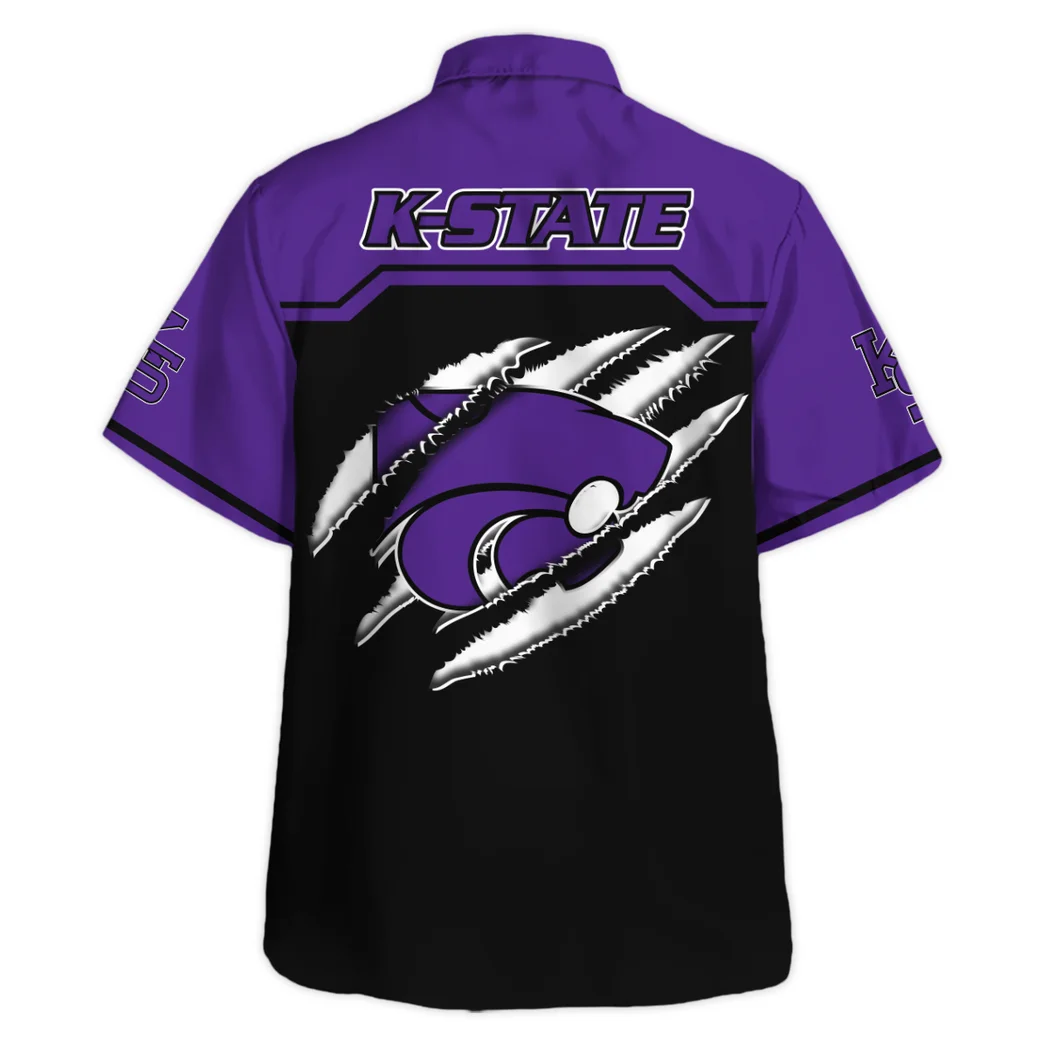 Kansas State Wildcats Hawaiian Shirt Logo Print, Bold Spirit Button Shirt HVN1469KS