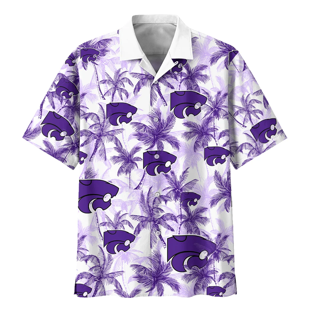 Kansas State Wildcats Hawaiian Shirt Logo Print, Bold Supporter Button Shirt HVN1468KS