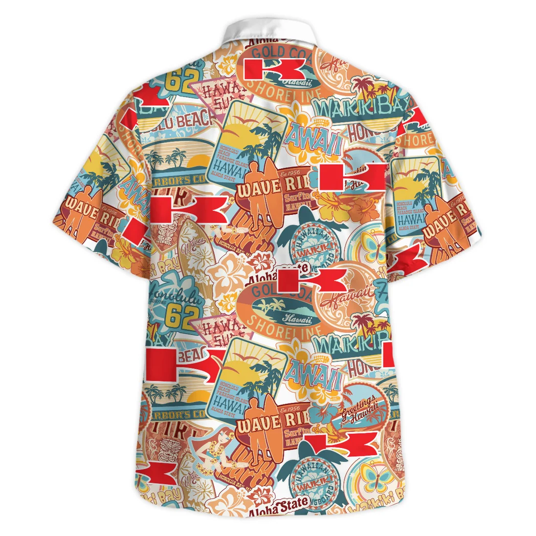 Kawasaki Hawaiian Shirt Exclusive Logo, Street Racer Button Shirt HVN1539KA
