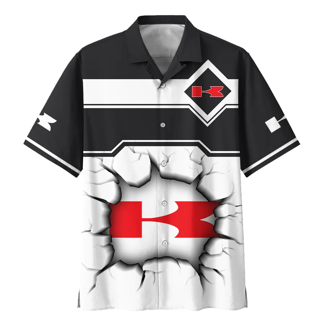 Kawasaki Hawaiian Shirt, Garage Life Button Shirt HVN1400KA