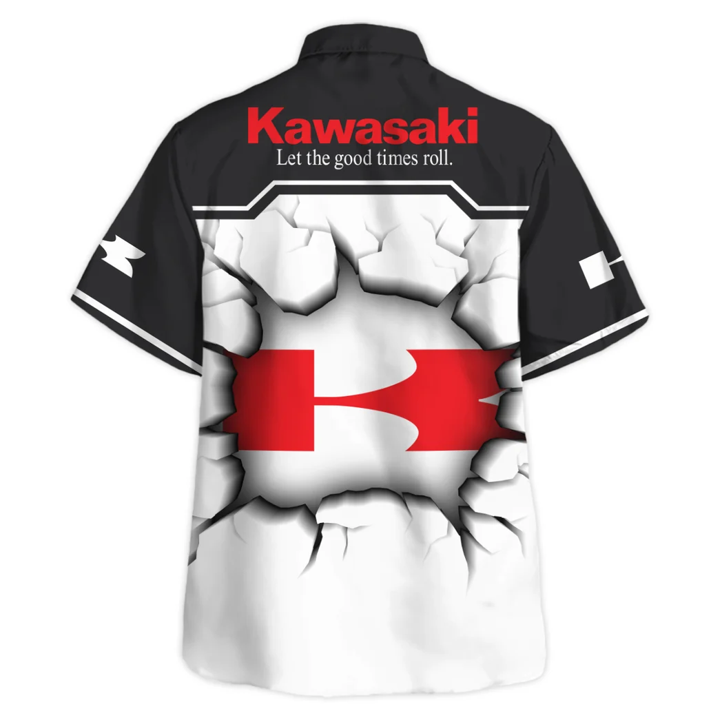 Kawasaki Hawaiian Shirt, Garage Life Button Shirt HVN1400KA