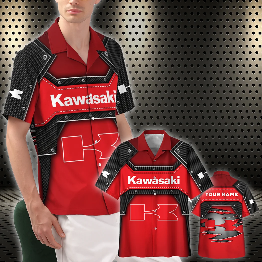 Kawasaki Hawaiian Shirt, Performance Gear Button Shirt HVN1401KA