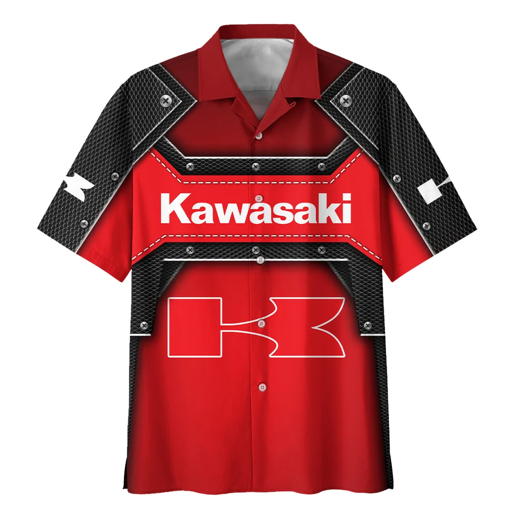 Kawasaki Hawaiian Shirt, Performance Gear Button Shirt HVN1401KA