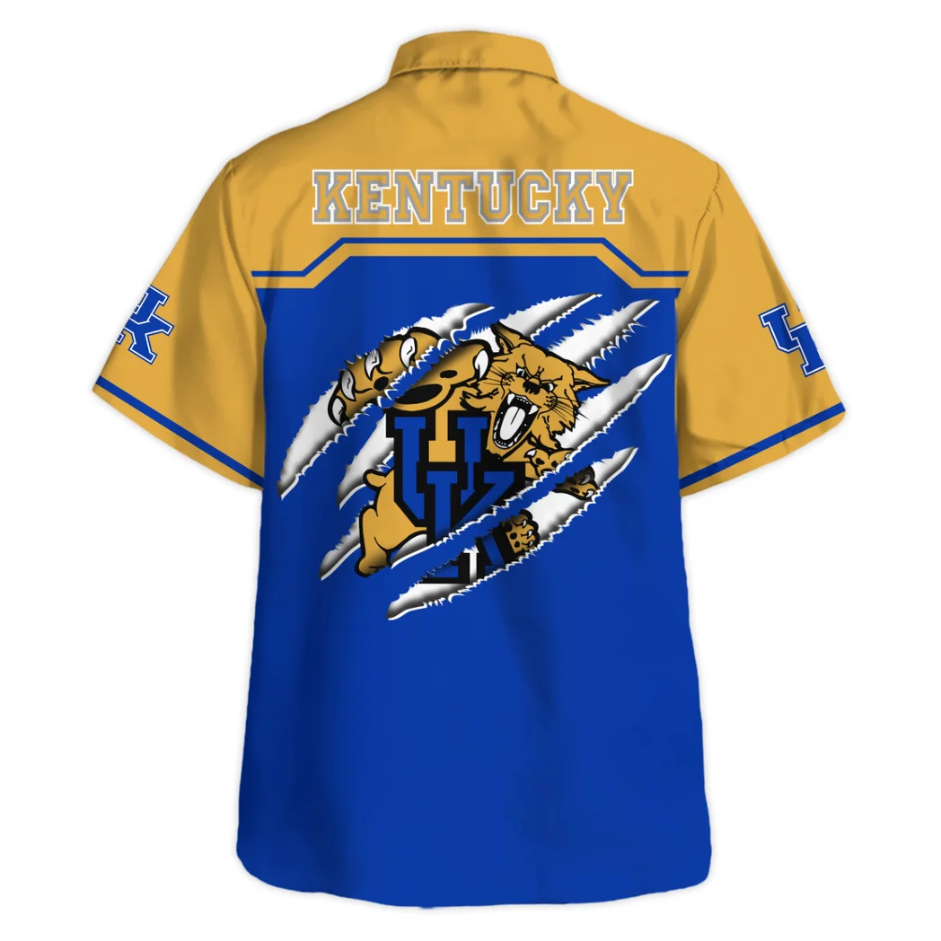 Kentucky Wildcats Hawaiian Shirt Logo Print, Celebration Style Button Shirt HVN1469KW