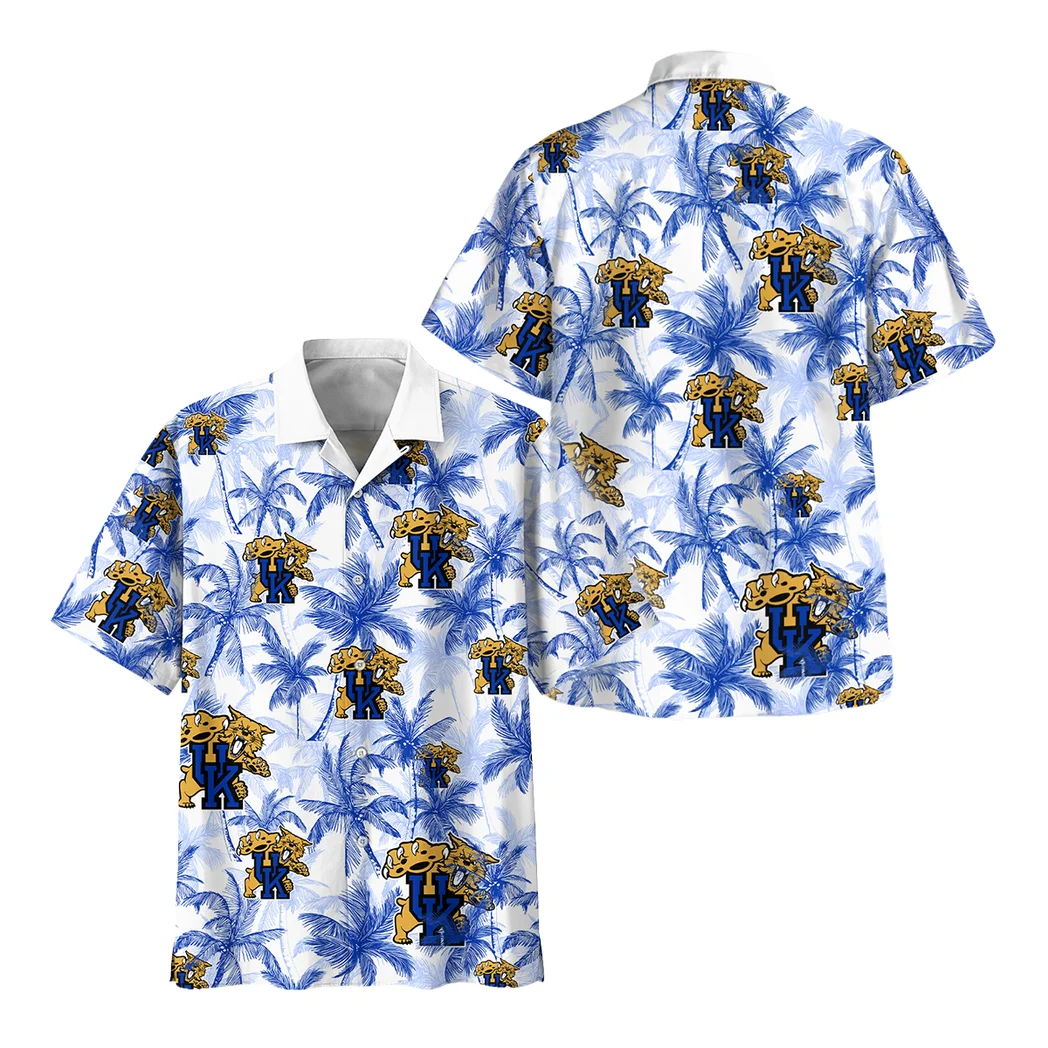 Kentucky Wildcats Hawaiian Shirt Logo Print, Tropical Match Day Shirt HVN1468KW