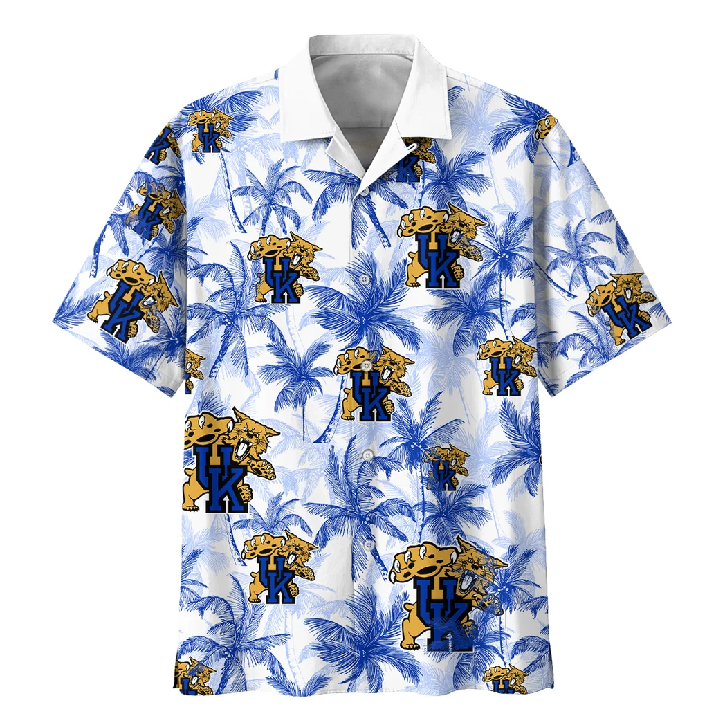 Kentucky Wildcats Hawaiian Shirt Logo Print, Tropical Match Day Shirt HVN1468KW