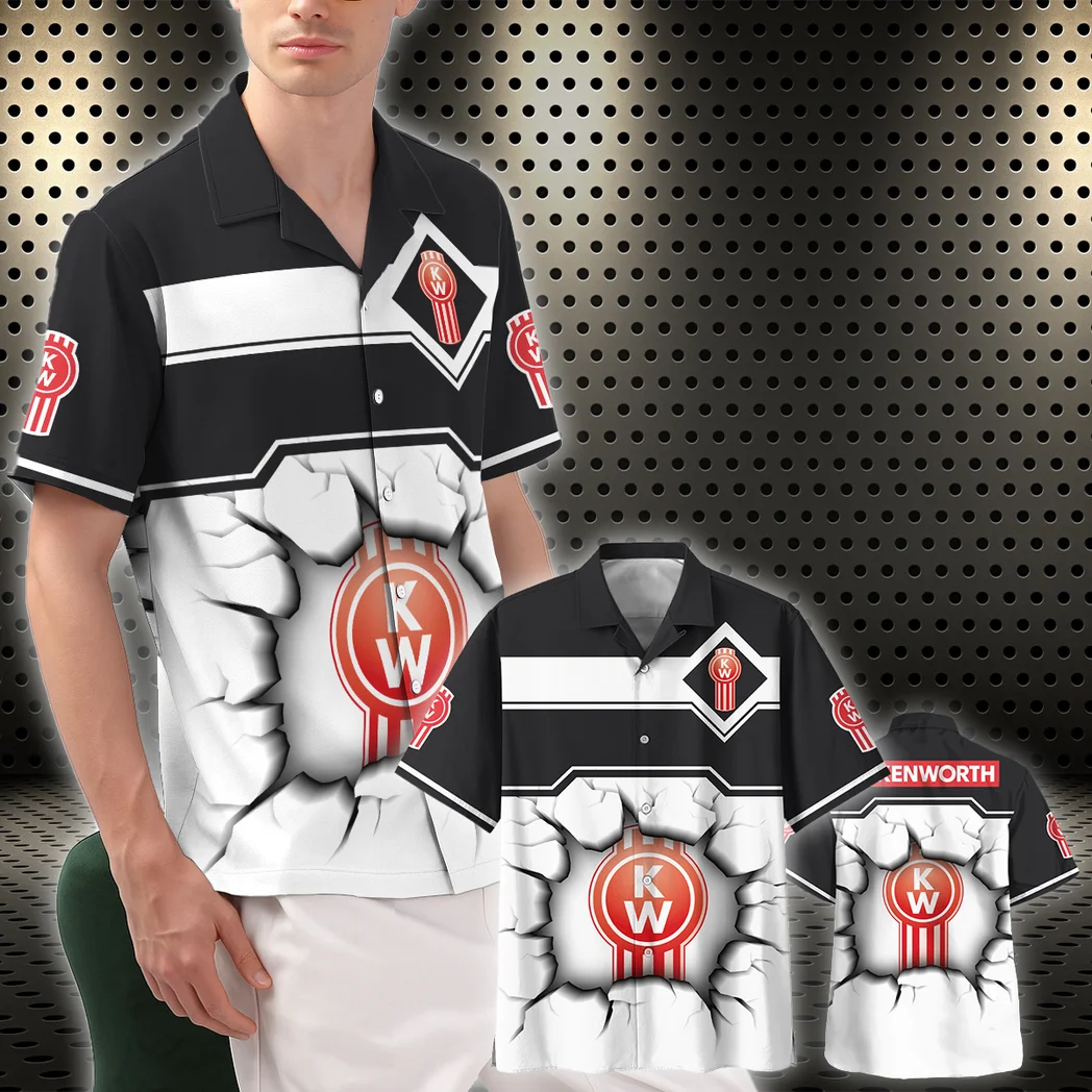 Kenworth Hawaiian Shirt, Engine Lover Button Shirt HVN1400KE