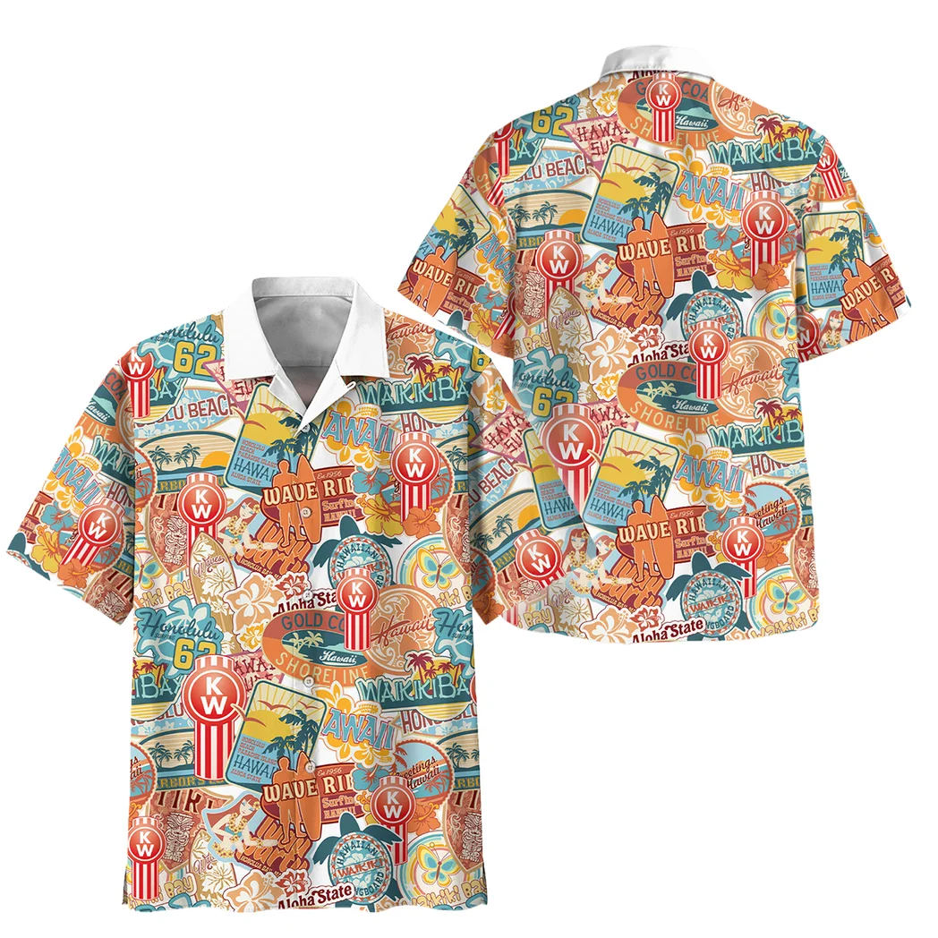 Kenworth Hawaiian Shirt Exclusive Logo, Custom Ride Button Shirt HVN1539KE