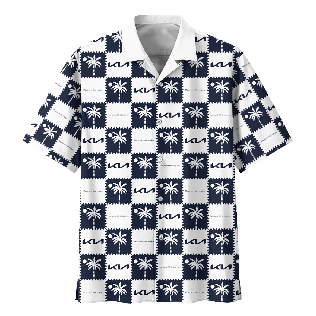 Kia Hawaiian Shirt Logo Exclusive, Car Meet Button Shirt HVN1540KI