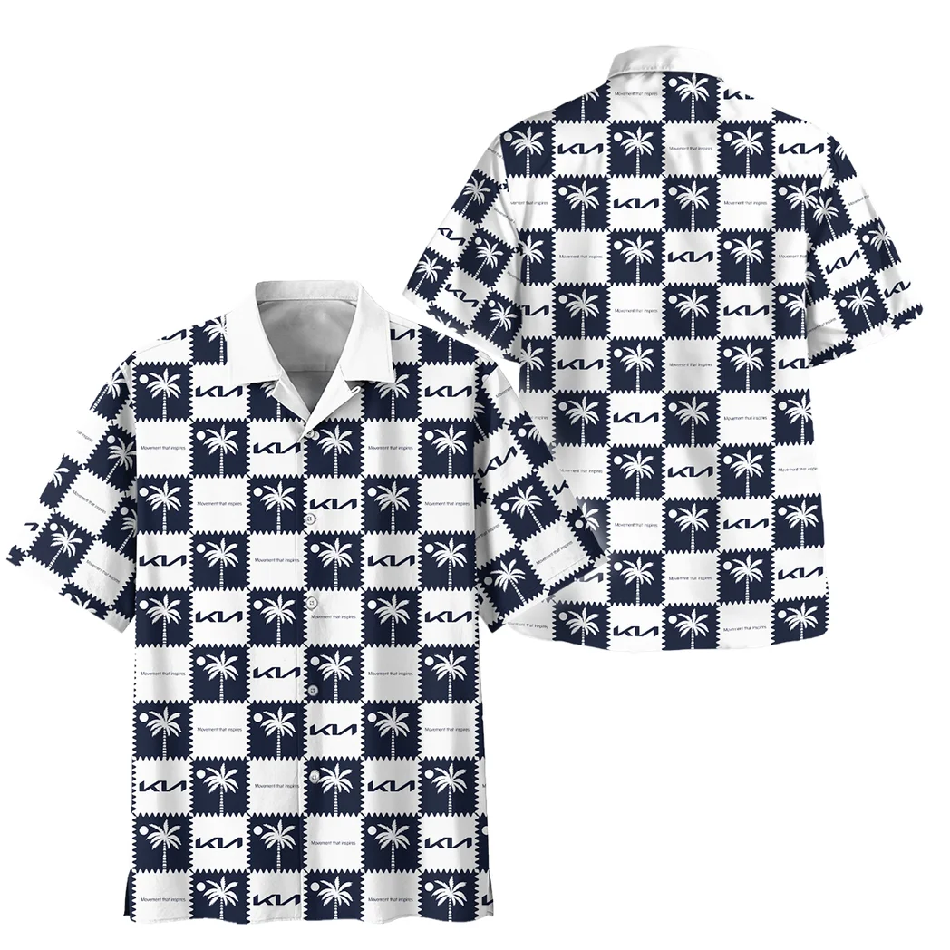Kia Hawaiian Shirt Logo Exclusive, Car Meet Button Shirt HVN1540KI