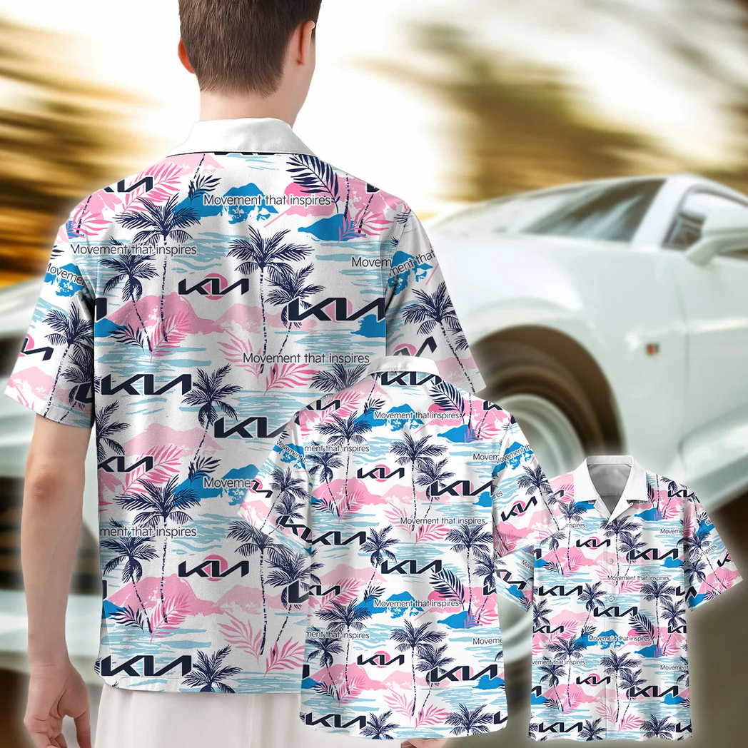 Kia Hawaiian Shirt Logo Print, Retro Driver Button Shirt HVN1538KI