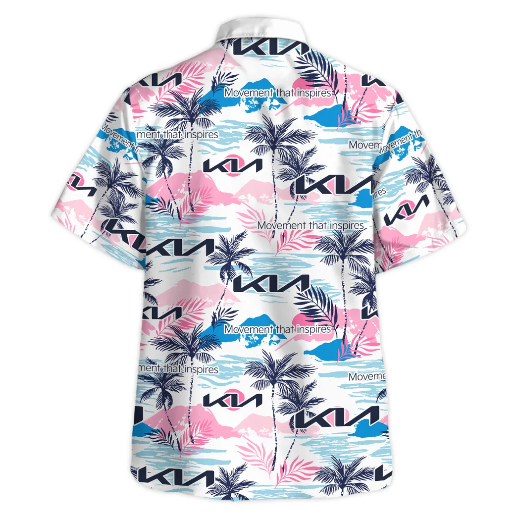 Kia Hawaiian Shirt Logo Print, Retro Driver Button Shirt HVN1538KI